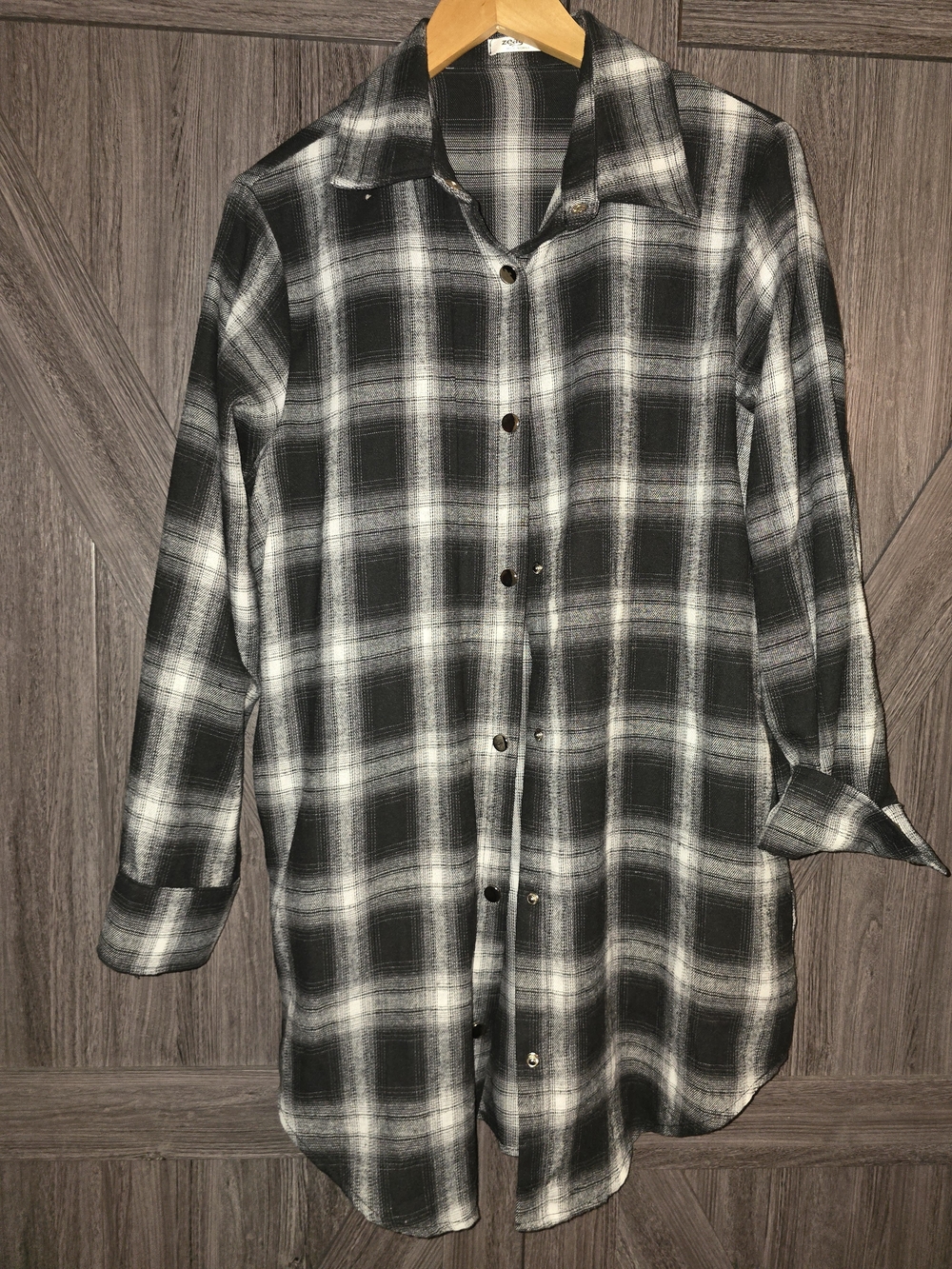 croft & barrow Black and White Plaid Shirt